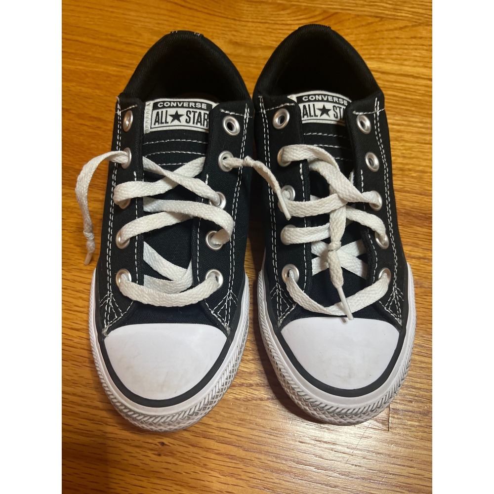 Converse All Star Low Top Sneakers Black Casual Shoes size 2